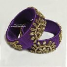 Pair of Purple Kundan Karas