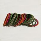 KBangle307 Three color Kundan Bangle set