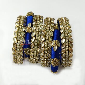 KBangle316a 6 pcs royal blue kundan bangle set
