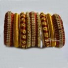 KBangle331 Red & Golden Bangle Set With Embellishment