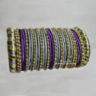 KBangle333 Grey & Purple Silk Thread Bangle Set