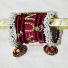 KBangle345a Maroon customized Name Kundan Bangle