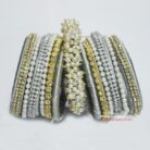 KBangle360a Silver & White Bangle Set For All Occasions