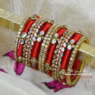 KBangle389 Royal Red Kundan Bangles