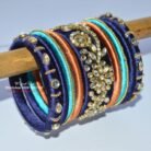 KBangle405 Handmade Three Color Kundan Bangle Set