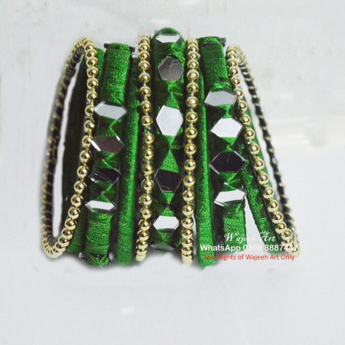 KBangle407 Leaf Green Bangle Set