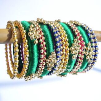 KBangle415 Kundan Bangle Set With Gold Pearls