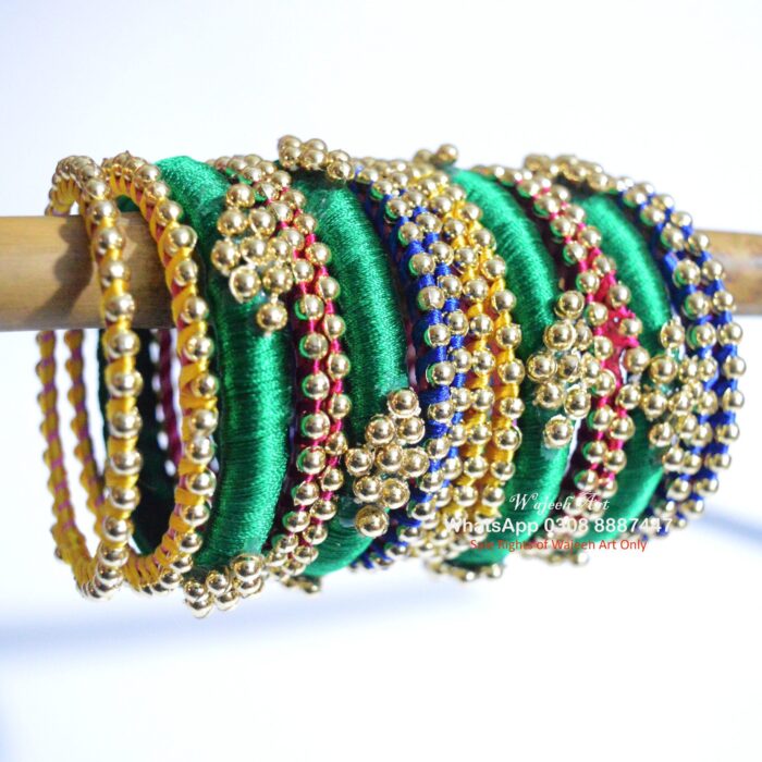 KBangle415 Kundan Bangle Set With Gold Pearls