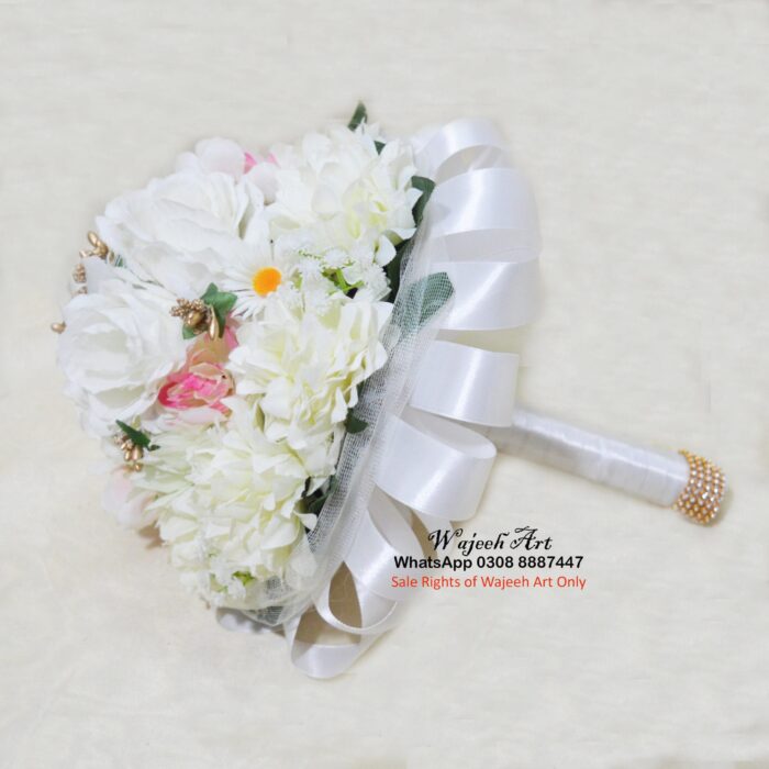 Bouquet02 Classic White Round Bridal Bouquet For Bride's Big Day