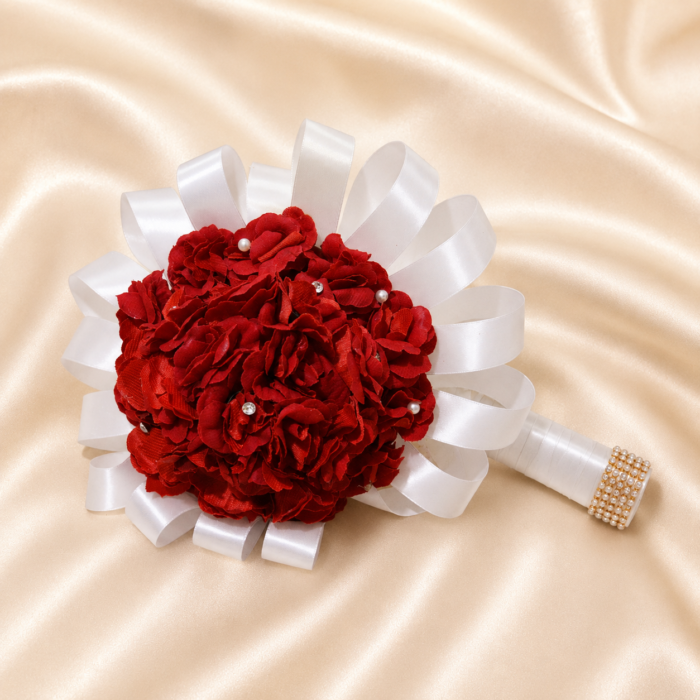 Buquet03 a Bouquet03 Small Round Red Love Bridal Bouquet For Her