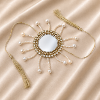 Ganna10 650 Special Mirror Work Wedding Ganna With Pearls