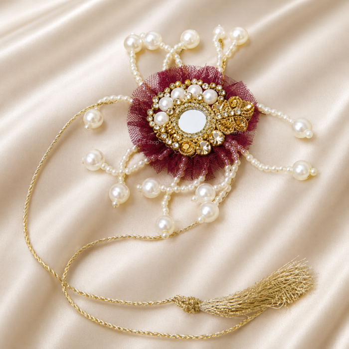 Ganna13 Maroon & White Wedding Ganna For Bride & Groom