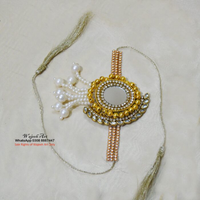 Ganna11 Golden & Silver Mirror Work Wedding Ganna