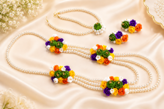 FJewel49 Handmade Multicolor Artificial Flower Jewellery