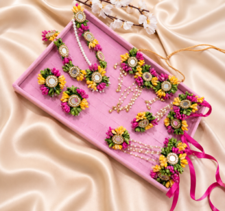 FJewel75 MultiColor Handmade Dough Flower Jewellery Set