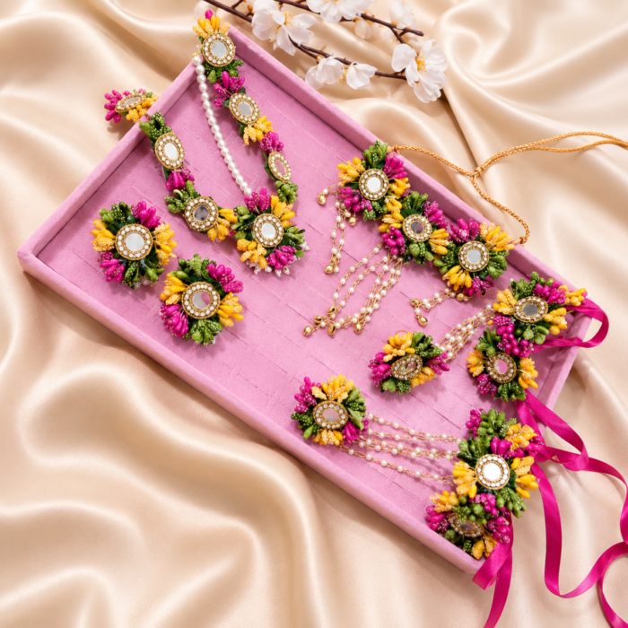 FJewel75 MultiColor Handmade Dough Flower Jewellery Set
