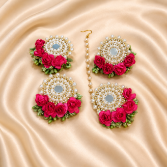 FJewel57 Handmade Flower Dough Jewellery Set With Mirror