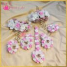 FJewel58 White & Pink Handmade Flower Jewellery With Pearls