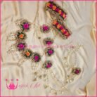 FJewel42 Complete Floral Dough Jewellery Set With Pearls