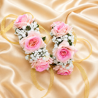 FJewel62 Handmade Pink Rose & White Gajray For Brides