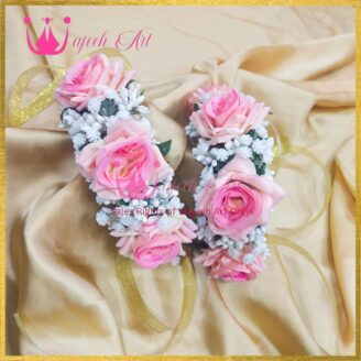 FJewel62 Handmade Pink Rose & White Gajray For Brides