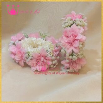 FJewel63 Pair of Pink & White Handmade Bridal Gajray