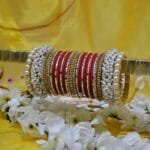 KBangle444 Red Pearls Bangle Set