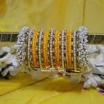 KBangle443 Yellow Pearls Bangle Set