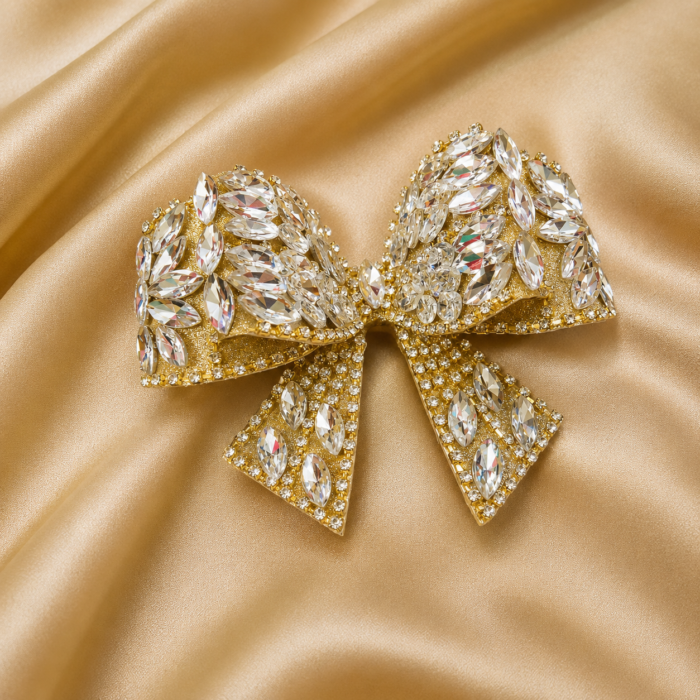 goldenclip HairAcc77 Golden Bow Hair Accessories