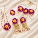 FJewel65 Handmade Dough Flower Jewellery Set with Pearls