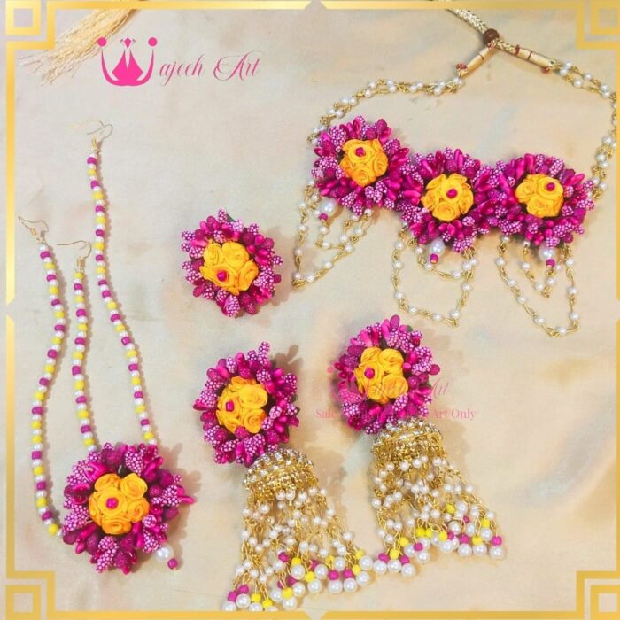 FJewel65 Handmade Flower Jewellery Set with Pearls