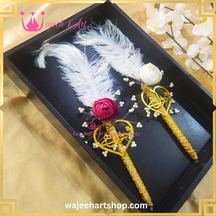 Pen134 Customized Qabool Hai Feather Nikkah Pen