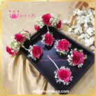 FJewel72 Shocking Pink Bridal Handmade Artificial Flower Jewellery Set