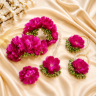 FJewel59 Rose Pink Handmade Flower Dough Jewellery Set