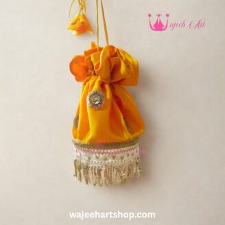 Potlibag09 Yellow Gota Potli Bags For Mayon & Mehndi