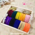 BangleDeal04 10 Dozen Velvet Bangles with Kundan & Pearl Bangles