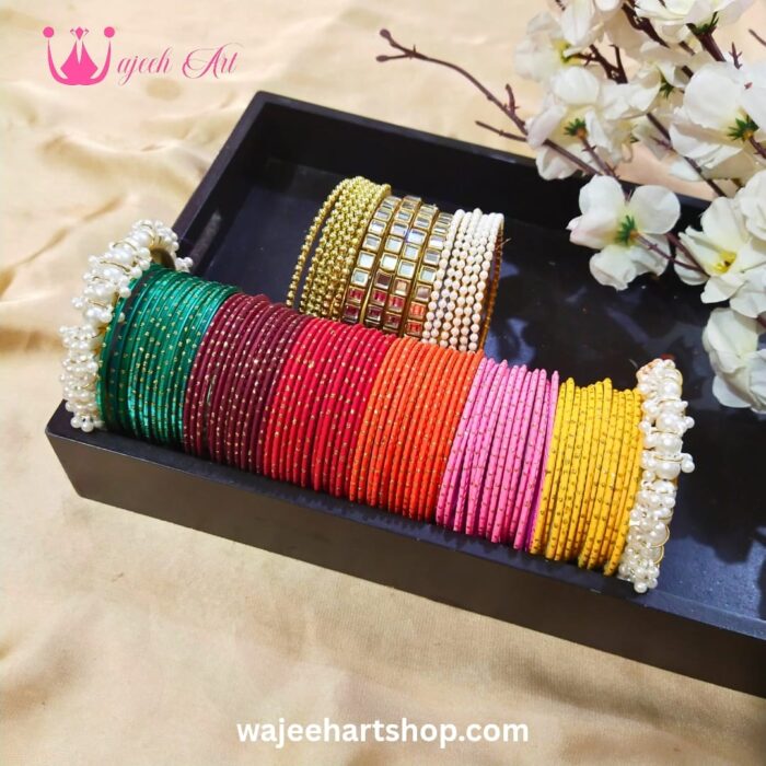 BangleDeal06 6 Dozen Bangles with Pearl & Kundan Bangles