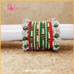 KBangle480 Green & Red Pearl Bangle Set