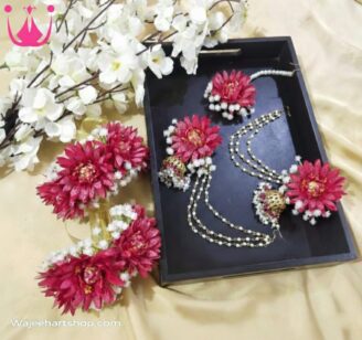 FJewel74 Handmade Jhumka Style Red Jewellery Set
