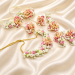 FJewel89 Pastel Rose Artificial Flower Jewellery Set