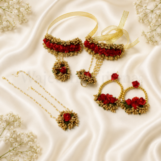 FJewel86 Dough Floral Jewellery Set For Mehndi Brides