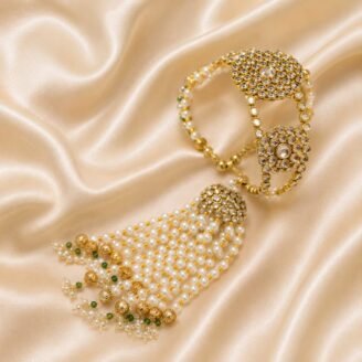 KBangle03 Kundan Bangle Kara with Tassel