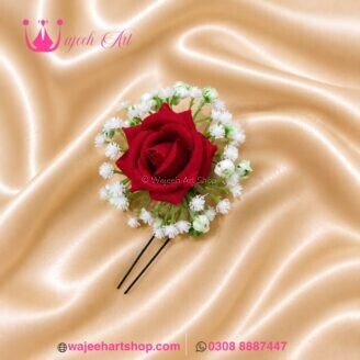 HairAcc81 Red Rose Hairpin For Hair Style